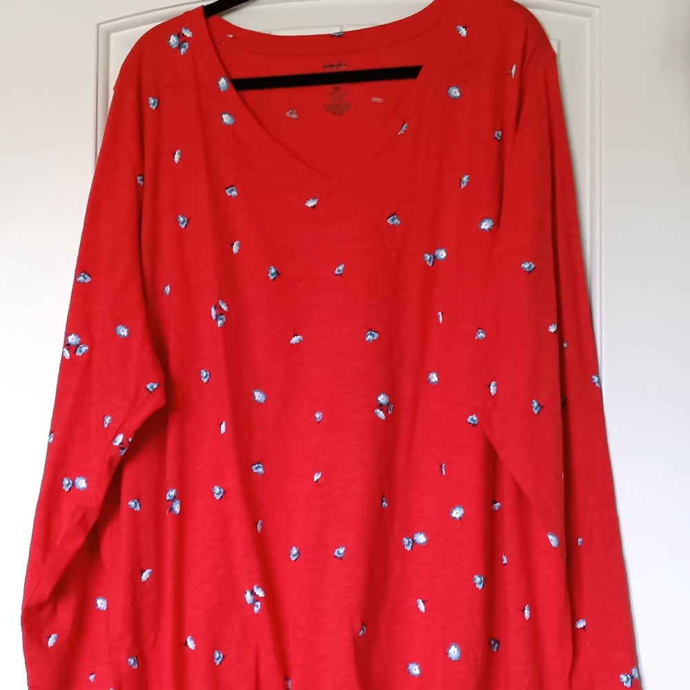 Sonoma Plus Size 3X Long Sleeve V-Neck T-Shirt